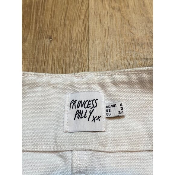 Princess Polly Micro Mini White Mini Skirt With Pockets‎ Womens Size 2 - Picture 3 of 5